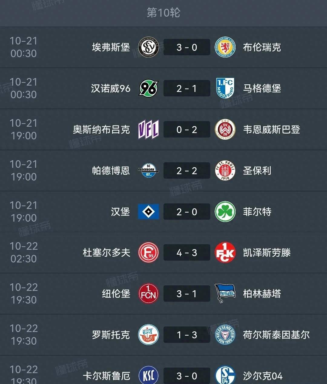 包含汉诺威再度挫败对手，勇步上升积分榜的词条